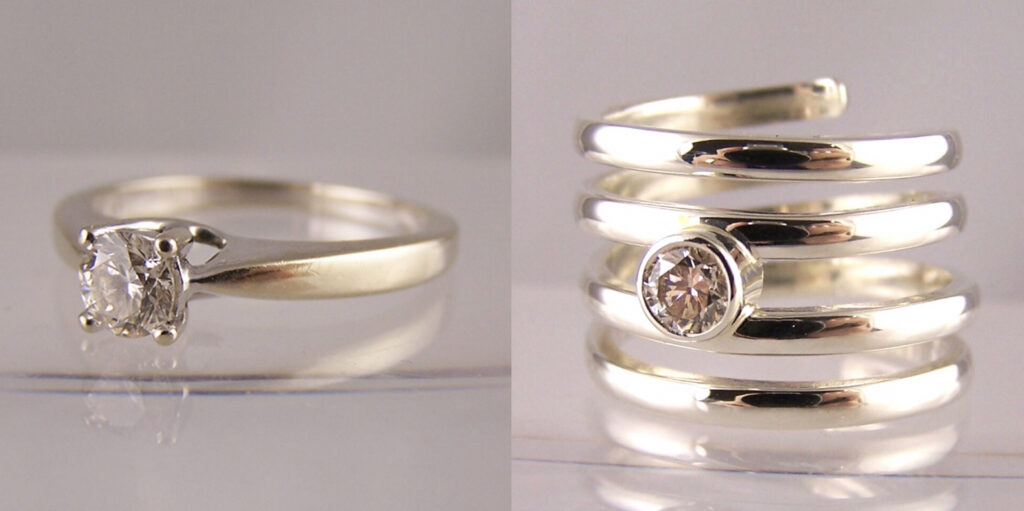 Shop Unwanted Engagement Ring Remodelled Into Rubover Set Spring Ring